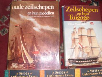 2x boek oude zeilschepen en hub modellen +  tuigage 