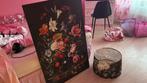 Schilderij & Lampenkap Set met Bloemen, Huis en Inrichting, Lampen | Hanglampen, Ophalen of Verzenden, Zo goed als nieuw, Stof