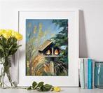 Olieverf schilderijen met roodborstjes, Minder dan 50 cm, Oorspronkelijke maker, Verzenden, Nieuw