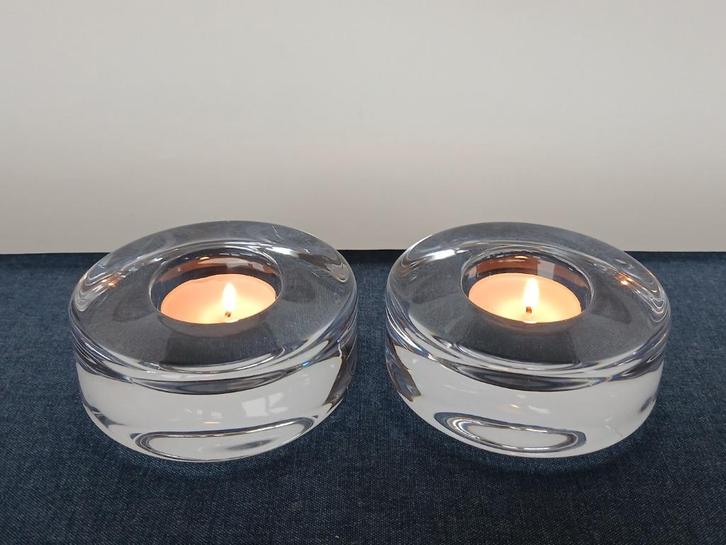2 Sfeerlichten Orrefors Puck Lena Bergström, Antiek en Kunst, Antiek | Glas en Kristal, Ophalen of Verzenden