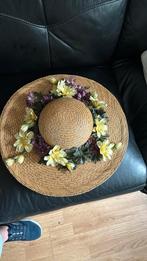 Zonne hoed riet  bloemen retro vintage antiek, Ophalen of Verzenden, Zo goed als nieuw