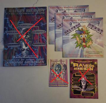 Hardcore Gabber Flyers Ravers Religion beschikbaar voor biedingen