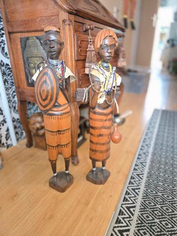 Masai Houten Beelden - Afrikaanse Kunst beschikbaar voor biedingen