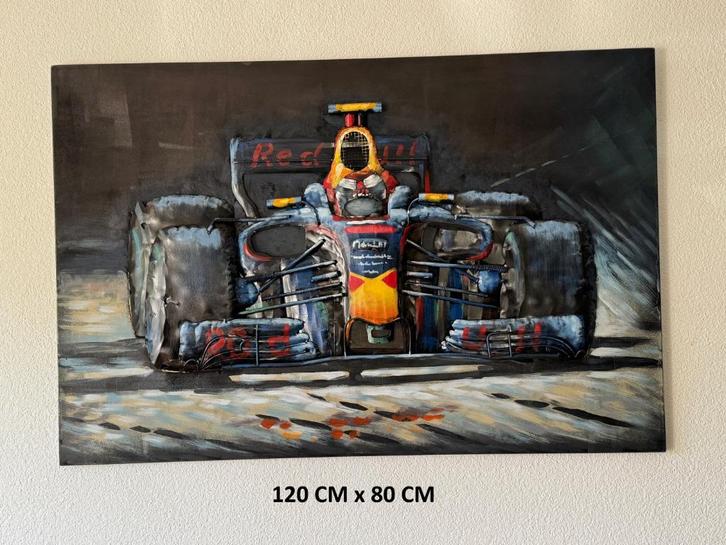 NIEUW groot schilderij Max Verstappen metaal  in 3D gemaakt, Huis en Inrichting, Woonaccessoires | Schilderijen, Tekeningen en Foto's