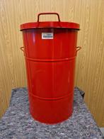 NIEUW Stalen Afvalbak met Klep kleur Rood H80 cm Rond 50 cm, Huis en Inrichting, Woonaccessoires | Prullenbakken, Nieuw, 40 liter of meer