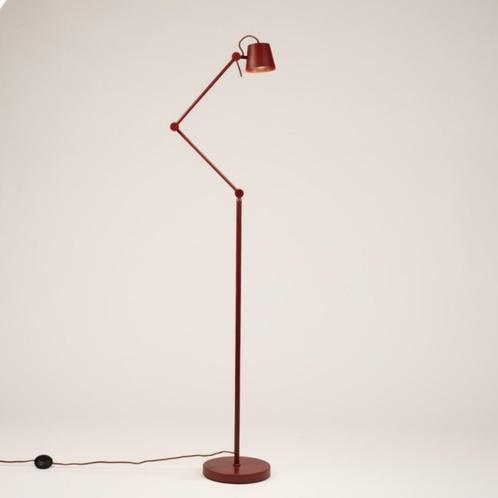 vloerlamp roodbruin burgundy of beige hoekbank bank lamp, Huis en Inrichting, Lampen | Vloerlampen, Nieuw, Metaal, Ophalen of Verzenden