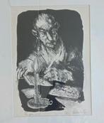 Jan Mensinga 2 x lithografie portret 1983, Verzenden