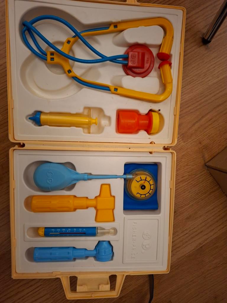 Vintage Fisher Price Dokterskoffer Compleet, Ophalen, Gebruikt, Jongen of Meisje