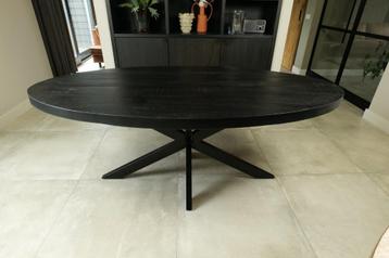 Nieuwe mooie zwarte ovale eettafels mangohout. 160 t/m 240cm beschikbaar voor biedingen