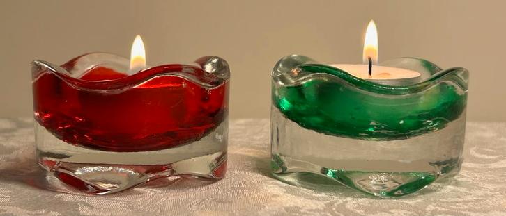 Waxinelichtjes 4 stuks, Huis en Inrichting, Woonaccessoires | Kandelaars en Kaarsen, Zo goed als nieuw, Minder dan 25 cm, Overige materialen