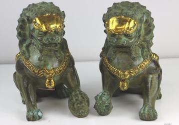 Set grote Foo Dogs brons beschikbaar voor biedingen
