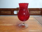 Vintage optisch geblazen coupe in rood., Empoli Italy, Antiek en Kunst, Antiek | Glas en Kristal, Ophalen of Verzenden