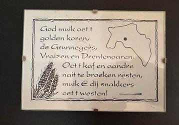 Tekstbord Grunnegers Vraizen  en Drentenoaren beschikbaar voor biedingen
