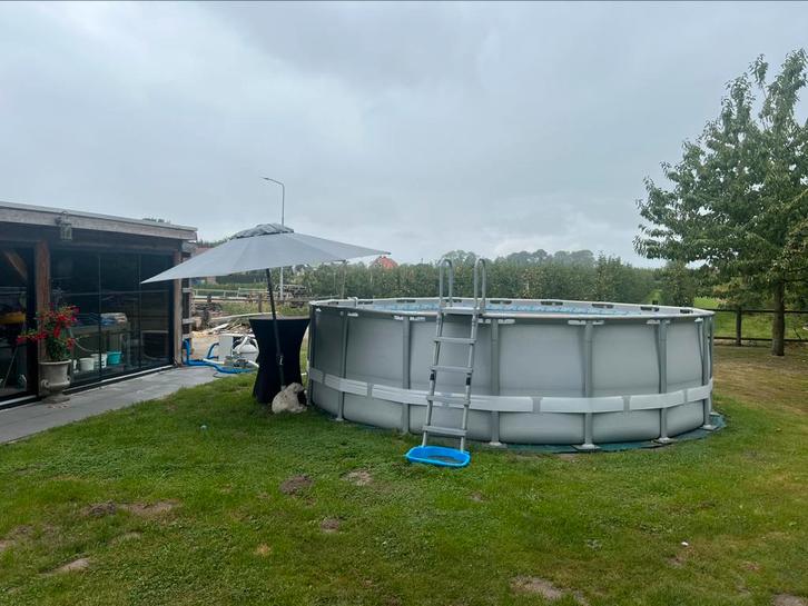Zwembad met warmtepomp, Tuin en Terras, Zwembaden, Gebruikt, Opzetzwembad, 120 cm of meer, 400 cm of meer, 300 cm of meer, Rond