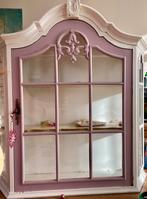 Antiek houten wandkastje, Huis en Inrichting, Kasten | Vitrinekasten, Ophalen, Met plank(en), Gebruikt, Vintage