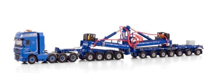 WSI DAF XF 105 + MEGA WIND MILL TRAILER - RAHBEK, Hobby en Vrije tijd, Modelauto's | 1:50, Nieuw, Bus of Vrachtwagen, Wsi, Ophalen of Verzenden
