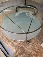 Gave Ikea salontafel vintage, Huis en Inrichting, Tafels | Salontafels, 100 tot 150 cm, Rond, Zo goed als nieuw, Glas
