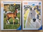 🧩2 Leuke PAARDEN Puzzels RAVENSBURGER 500 Stukjes., Ophalen of Verzenden, 500 t/m 1500 stukjes, Zo goed als nieuw, Legpuzzel
