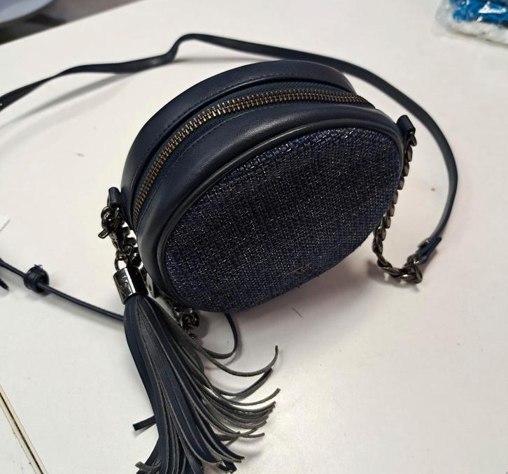 TOV Amsterdam ronde handtas blauw crossbody 16cm art 50549, Sieraden, Tassen en Uiterlijk, Tassen | Damestassen, Zo goed als nieuw