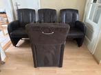 Eettafel stoelen, Ophalen, Bruin, Met armsteun en wieltjes, Zo goed als nieuw