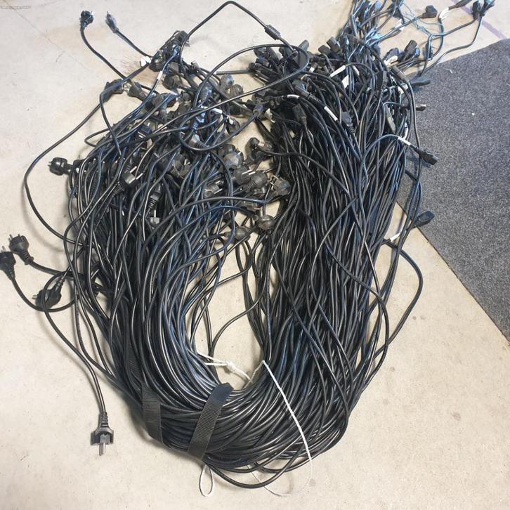 partij zwarte aansluitsnoeren apparaatsnoer met RA stekker, Doe-het-zelf en Verbouw, Elektra en Kabels, Gebruikt, Overige typen