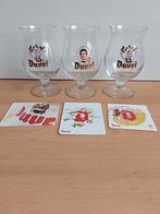 3 Duvel glazen met setje viltjes, Ophalen of Verzenden, Zo goed als nieuw, Glas of Glazen, Duvel