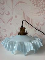 Franse hanglamp, art deco lamp, vintage, blauw opaline, Antiek en Kunst, Ophalen of Verzenden