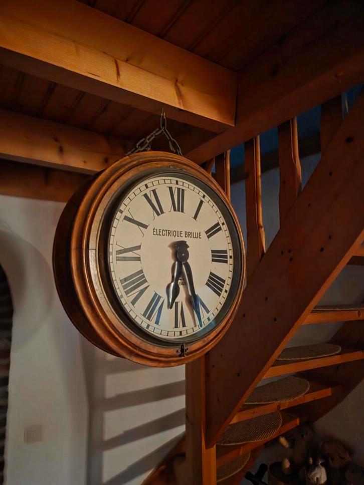 Zeer grote antieke dubbele Brillé klok, Antiek en Kunst, Antiek | Klokken, Ophalen