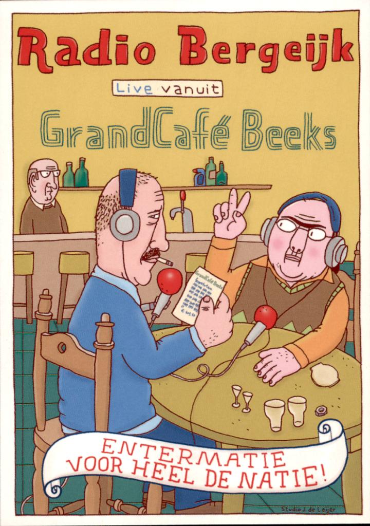 promotiekaart Radio Bergeijk, grandcafé Beeks, Verzenden, 1980 tot heden, Ongelopen, Cultuur en Media