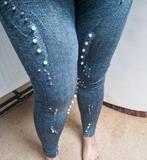 Prachtige fleece legging met parels maat 38-40 grijs, Kleding | Dames, Leggings, Maillots en Panty's, Legging, Nieuw, Ophalen of Verzenden