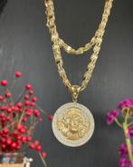 Prachtige 14 karaats gouden magnum ketting met Jezus hanger, Ophalen of Verzenden, Nieuw, Goud, Goud