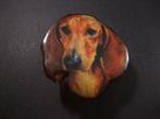 Gladharige Teckel, (Dachshund) Jachthond, houten speld, Verzenden, Gebruikt, Overige onderwerpen