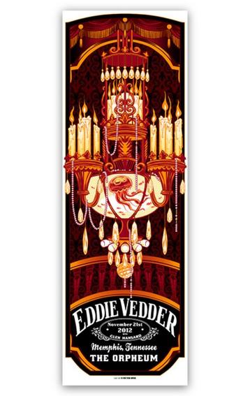 Eddie Vedder Memphis 21-11-2012 originele concert poster beschikbaar voor biedingen