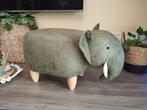 Olifant hocker van leer, Huis en Inrichting, Ophalen, Zo goed als nieuw, Rechthoekig, Leer