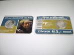 Het Zilveren vijfje Rembrandt van Rijn Unc in coincard, Postzegels en Munten, Munten | Nederland, Setje, Zilver, Euro's, Ophalen of Verzenden