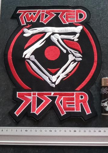 Twisted Sister shaped embroidered backpatch n2 -- 21.5 x 26. beschikbaar voor biedingen