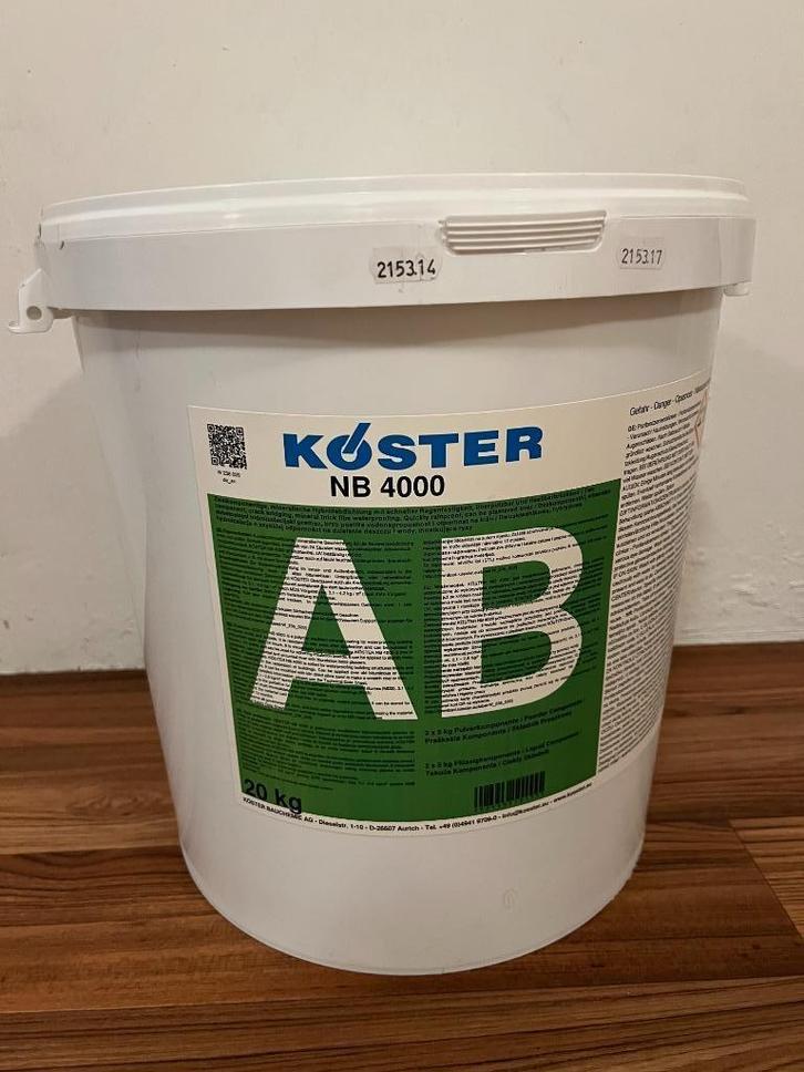 Koster NB4000 fundament en kelder afdichting 20kg, Doe-het-zelf en Verbouw, Isolatie en Afdichting, Zo goed als nieuw, Vloerisolatie