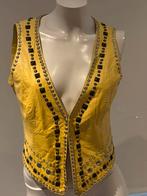 Patago leer vestje met noppen maat 38, Maat 38/40 (M), Patago, Geel, Ophalen of Verzenden