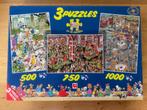 Jan van Haasteren 3 in 1 500/750/1000, Ophalen of Verzenden, 500 t/m 1500 stukjes, Zo goed als nieuw, Legpuzzel