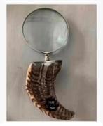 Loep, vergrootglas, Hoorn Handvat, 26 cm, Antiek en Kunst, Ophalen of Verzenden