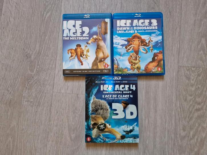 Ice Age Blu-ray Collectie (2, 3 & 4), Cd's en Dvd's, Dvd's | Tekenfilms en Animatie, Zo goed als nieuw, Amerikaans, Tekenfilm