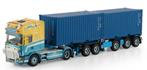 WSI SCANIA + CONTAINER TRAILER + 2X 20FT CONTAINER - VD MADE, Wsi, ., Nieuw, Ophalen of Verzenden