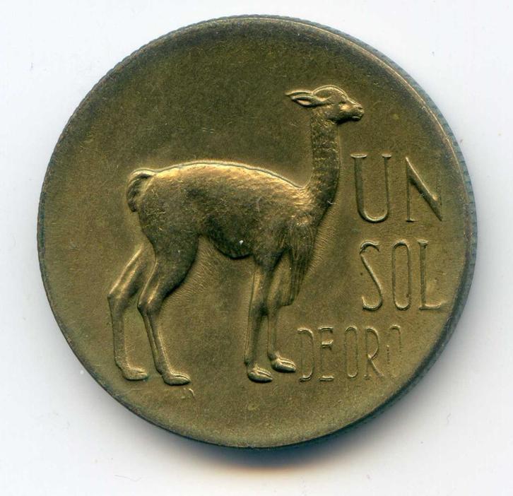 Peru 1 Sol 1968 UNC Zwakkere Slag, Postzegels en Munten, Munten | Amerika, Zuid-Amerika, Ophalen of Verzenden