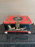 Vintage Blue Bird Confectionery Blik hert putti engelen, Ophalen of Verzenden