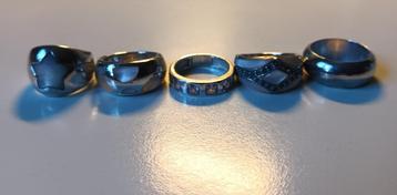 5x zilveren ring ( liefst in 1 koop) beschikbaar voor biedingen
