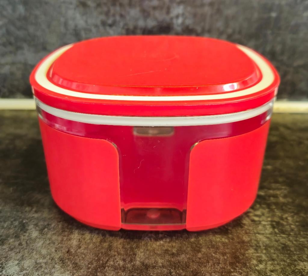 Tupperware Eleganzia vensterbus 700ML Rood Wit, Ophalen of Verzenden, Zo goed als nieuw, Rood, Bus of Trommel