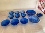 Blauw glasservies, Ophalen of Verzenden, Glas, Overige stijlen