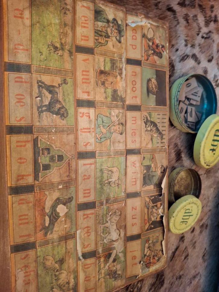 Oud leesplankje abc Hoogeveen, Antiek en Kunst, Antiek | Speelgoed, Ophalen of Verzenden