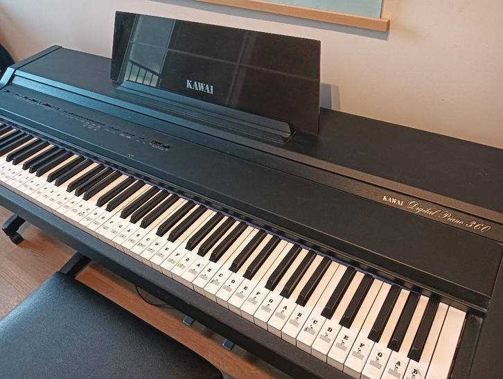 Kawai digital piano 360 incl Kruk, Muziek en Instrumenten, Piano's, Gebruikt, Piano, Zwart, Digitaal, Ophalen