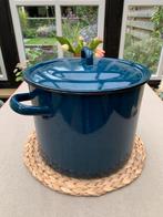 Blauwe Emaille Kookpan met Deksel, Antiek en Kunst, Antiek | Emaille, Ophalen of Verzenden